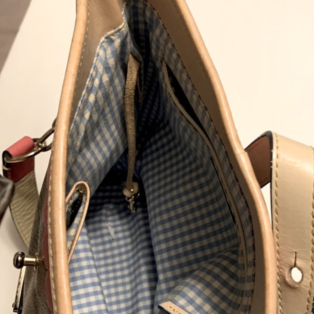 Dooney & Bourke Plaid Shoulder Bucket Chain Handbag - Picture 5 of 12